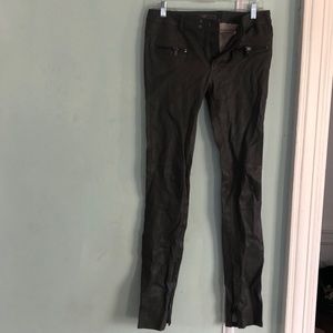 VINCE leather zip pants